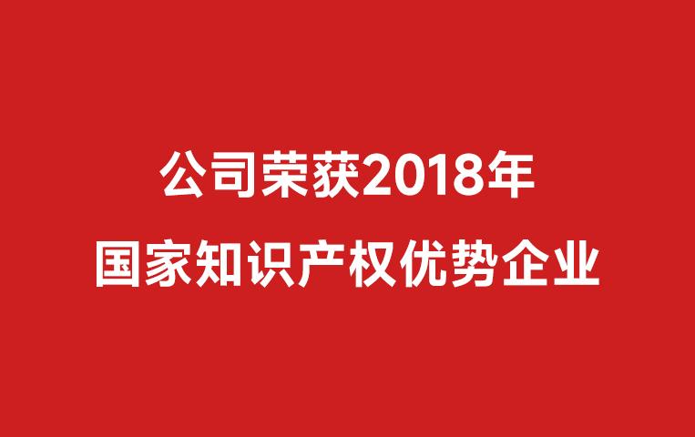 公司榮獲2018年國(guó)家知識(shí)產(chǎn)權(quán)優(yōu)勢(shì)企業(yè)（附件中第187）